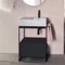 Console Sink Vanity With Ceramic Sink and Matte Black Drawer